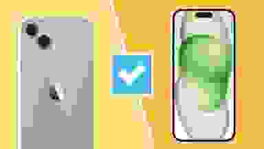 The iPhone 14 Plus next to the iPhone 15 Plus.