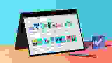 The LG Gram Pro 2-in-1 displaying the Reviewed website.