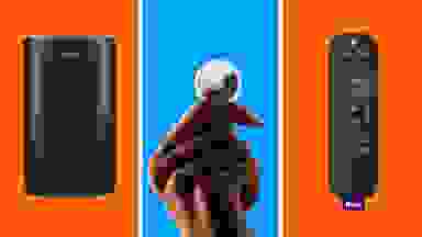 A collection of items on sale at Amazon displayed in front of various backgrounds.