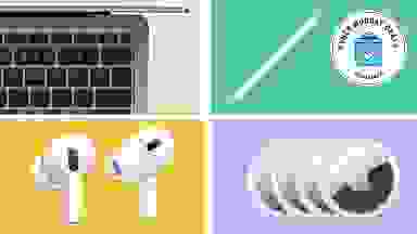 AirPods, AirTags, MacBook, Pencil