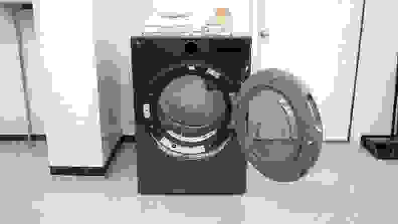 The LG DLEX6700B dryer set up in our laundry testing lab.