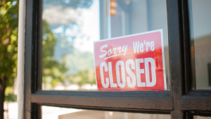 Closed door sign