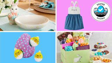 Four discounted home items with the Easter Reviewed badge.