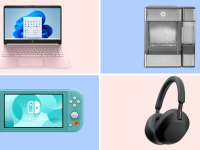 A collage of on-sale Walmart products, including a GE ice maker and a Nintendo Switch.