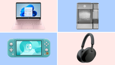 A collage of on-sale Walmart products, including a GE ice maker and a Nintendo Switch.